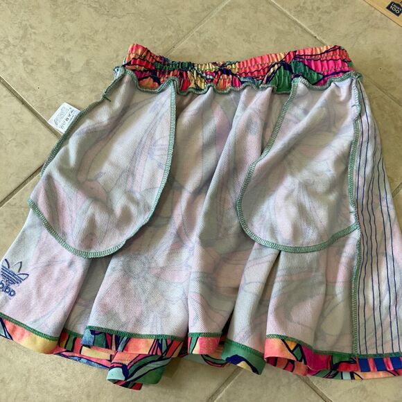 Adidas Original Mini Tennis Skirt women small multicolor Floral Pleated pockets - Picture 11 of 11